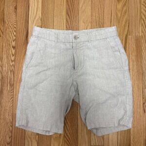 Porter & Ash Linen Shorts Light Gray Classic Fit Mens Size 29